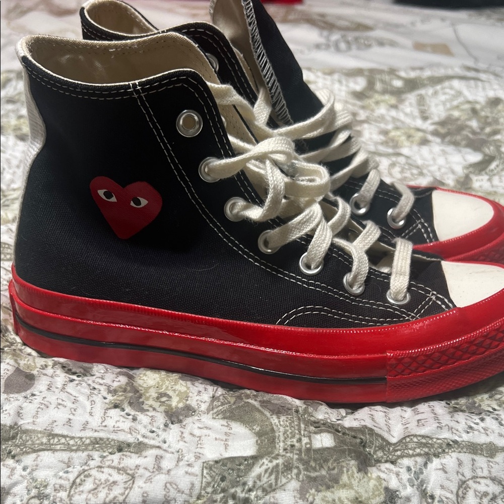 Black and Red High-Top Kids Shoes